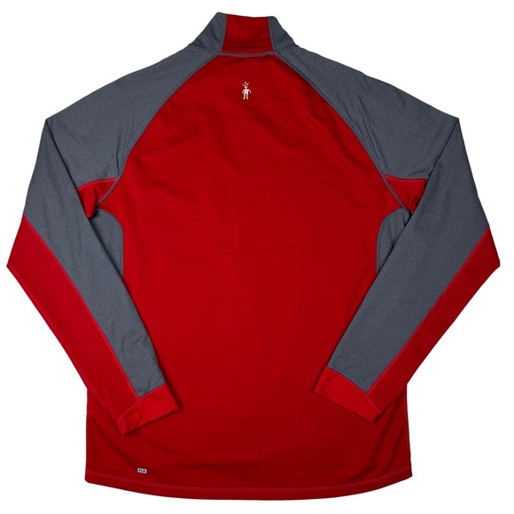 Smartwool PhD Merino Wool Blend Full Zip Jacket Mens Large Gray Red Performance - Picture 2 of 16
